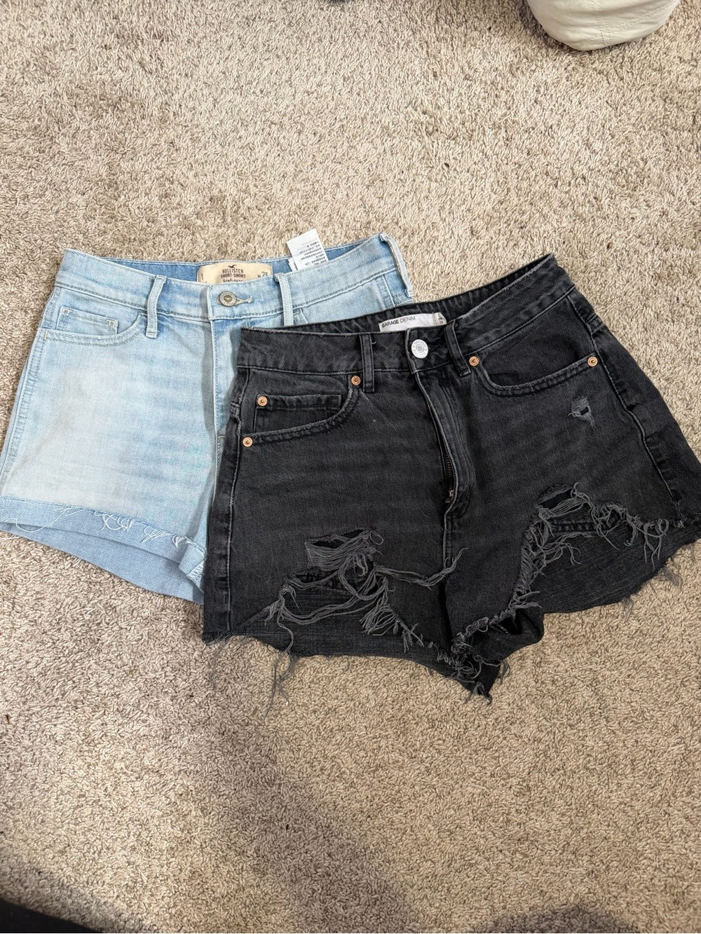 Bundle- Light wash Hollister Jean Shorts and Black Garage Jean Shorts